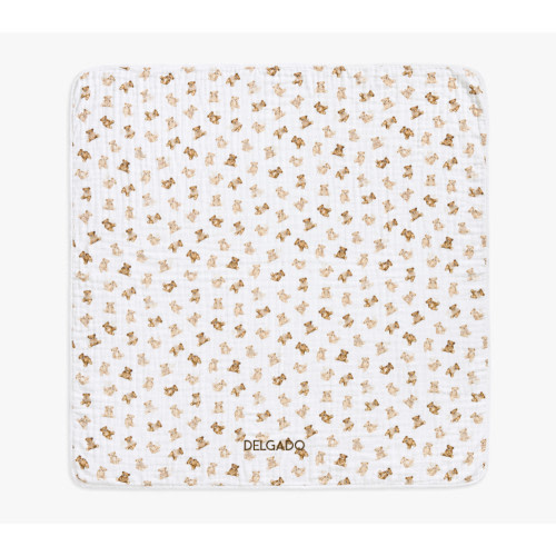 Teddy Bear Oversized Organic Muslin Baby Blanket