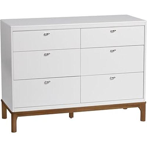 Little Seeds Laurel 6-Drawer Dresser, White/Acorn