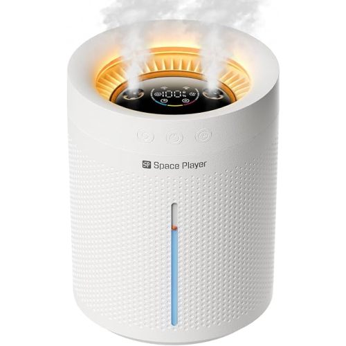 Cordless Air Humidifier for Bedroom Baby, 3L Top Fill Dual Spray Portable