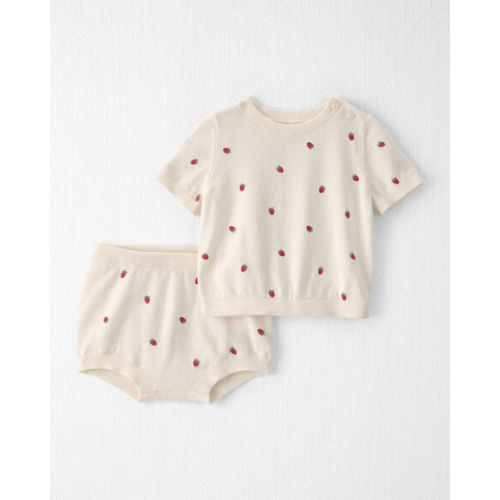 Baby Girl 2-Piece Organic Cotton Sweater Set in Berry Print - Little Planet | Carter's
