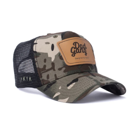 Leather Patch trucker - Black/Camo – dadgang.co