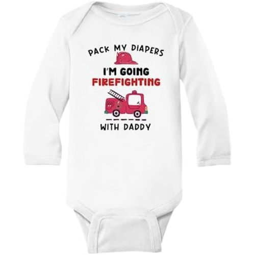 Firefighter Baby Onesie® Pack My Diaper Cute Bodysuit for Baby Shower Gift for Newborn Outfit Firefighting 98