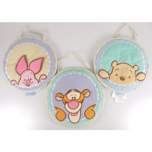 Disney Baby Winnie The Pooh Soft Wall Hanging Nursery Decor Crown Craft Set of 3