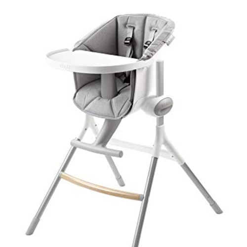 BEABA Adjustable High Chair, Height Adjustable Baby High Chair with Six Height Settings, from Kitchen Table to Island or Counter, Removable Tray and Footrest, 6-36 Months, Cushion Included, Gray - Your Nursery World