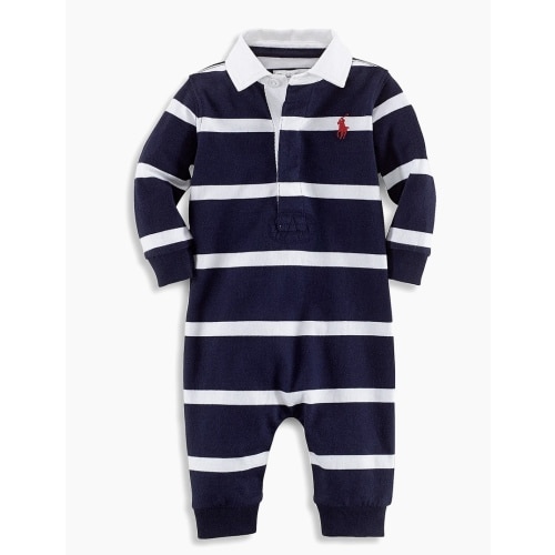 Baby Boy's Cotton Rugby Coverall
