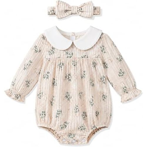 Renotemy Baby Girl Outfit Fall Newborn Girls Bubble Clothes Preemie-12Month