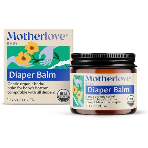 Motherlove Diaper Balm (1 oz) Organic Herbal Diaper Rash Cream—Cloth Safe, Zinc Oxide- Petroleum-Free—Ideal diaper Bag Size
