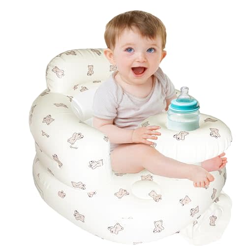 Baby Inflatable Seat with Tray for Toddlers 3-36 Months, Built-in Air Pump - Summer Sitting Support Chair for Babies