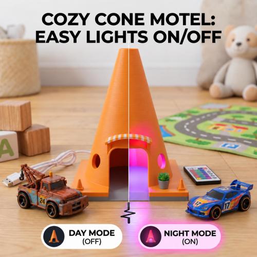 LED Cozy Cone Motel Display/Night Light – Cars Movie Inspired Die-Cast Car Stand