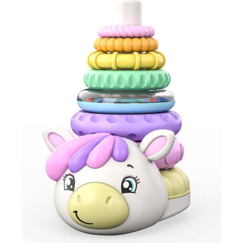 Move2Play, Unicorn Stacking Toy, Includes 7 Unique Rings, Montessori Development, Baby Toy, Gift for 1 Year Old Boys & Girls, Ages 0-6+, 9, 10, 12, 18+ Months
