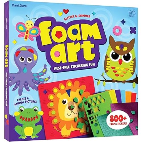 Dan&Darci Foam Sticker Art Craft for Kids - Toddler Arts & Crafts for Ages 3-5 - Boys 4-6 Birthday Gift & Stocking Stuffer