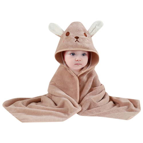 ZHUASHUM Baby blankets Children's Hooded Animal Prints Soft Cloak Cartoon Baby Coral Kids Bath Towel Bedding, Home Decor for All Seasons Coffee