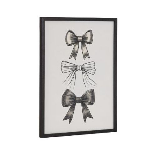 Kate & Laurel All Things Decor 12"x16" Gallery Coquette Preppy Retro Girly Black Bows Print by The Creative Bunch Studio Black
