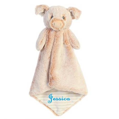 Personalized Pig lovey | animal blanket | Farm Piggie | lovey | personalized blanket | security blanket | baby gift | custom baby gift