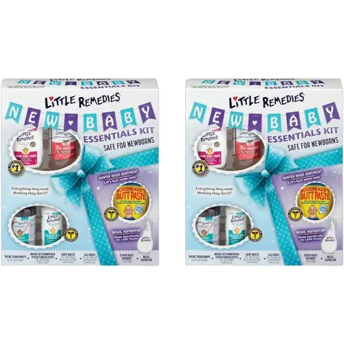 Little Remedies New Baby Essentials Kit, 6 Piece Kit for Baby's Nose and Tummy (Pack of 2)