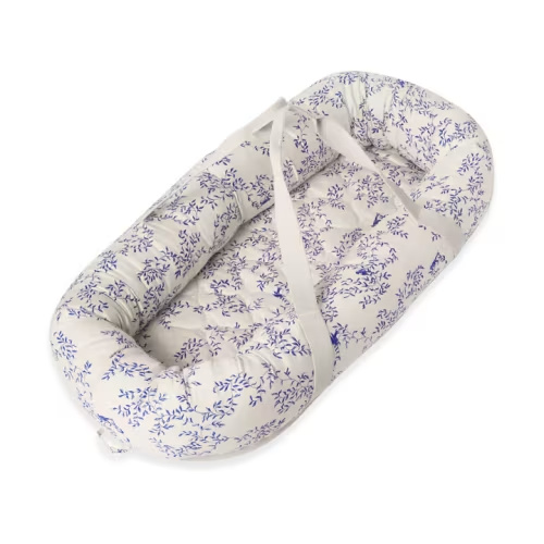 Plumbago satin quilted baby nest, 43x87x16cm