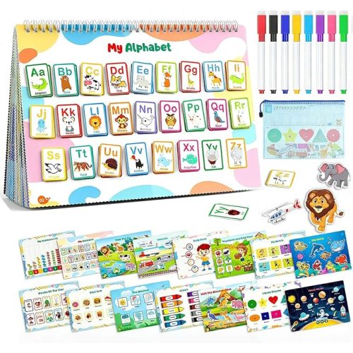 Busy Book for Toddlers 3+, Preschool Learning Activities with 30 Themes Prek Preschool Workbooks, Montessori Educational Learning Toys Activity Books for Christmas Birthdays Gifts Boys Girls