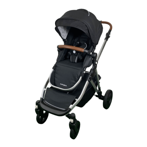 Mockingbird Single to Double 2.0 Stroller, Black, Windowpane, Silver With Penny Leather, 2024