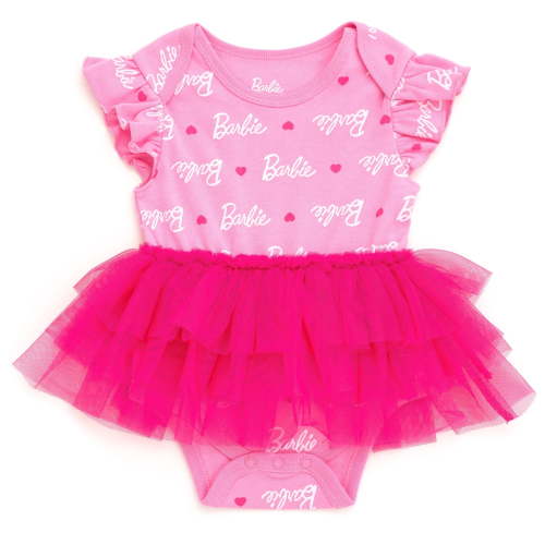Barbie Bodysuit Tutu Dress Logo Newborn to Infant