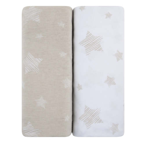 Pack N Play | Portable Crib Sheet Set - Tan Drawn Star – Ely's & Co.