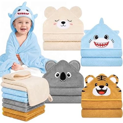12 PCS Baby Bath Towels Set for Infants Toddlers Essentials