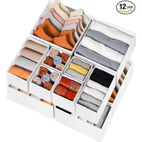 12 Pack Drawer Organizers for Clothing