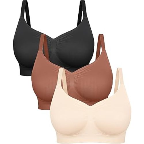 FeelinGirl Bras for Women Wireless Bralettes No Underwire Unlined Seamless Everyday Bras 3-Pack