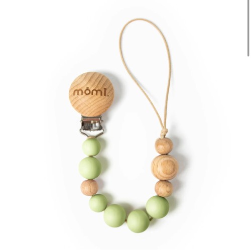 babypace® pacifier clip in calm pistachio green | mōmi