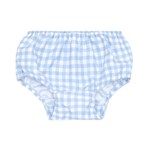 Oasis Blue Gingham Diaper Bloomer Cover | Over The Moon