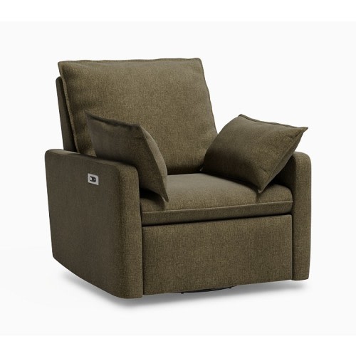 Paxton Pillow Power Recliner Performance Plush Chenille Moss