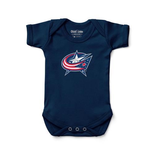 Columbus Blue Jackets Baby Bodysuit - NHL Hockey Infant Apparel - Blue & Red Team Colors - Newborn Gift