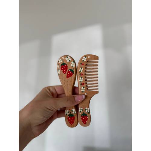 Nameless Baby Hairbrush + Comb, Hand-Painted