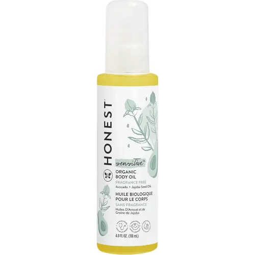The Honest Company Organic Body Oil | Gentle for Baby | Fragrance Free, Plant-Based, Hypoallergenic | 4.0 fl oz
