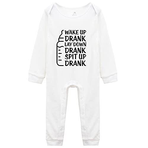 Wake Up Drank Lay Down Drank Spit Up Drank - Funny Cute Infant Creeper, Baby Bodysuit 0-24 Months