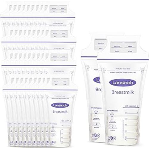 Lansinoh Breastmilk Storage Bags, 200 Count Value Pack, Easy to Use Milk Storage Bags for Breastfeeding, Presterilized, Hygienically Doubled-Sealed, for Refrigeration and Freezing, 6 Ounce