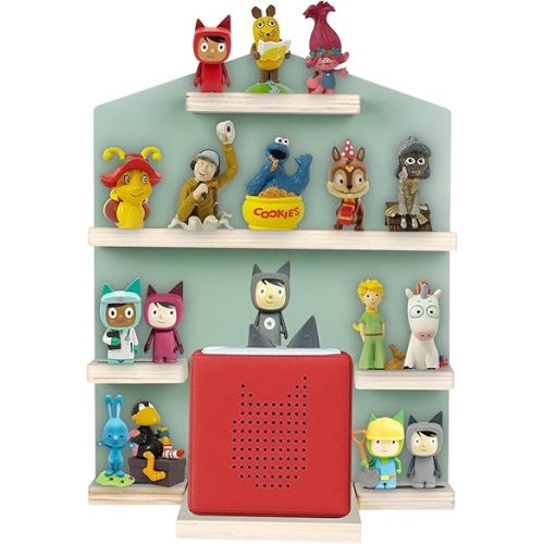 Large House Tonie Shelf for Toniebox Storage,Box Magnetic Wall Shelf for Children to Play and Collect for 15-20 Figures,Toniebox Storage for All Your Tonie Accessories (Green)