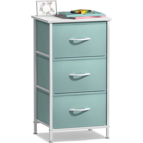 Sorbus Nightstand with 3 Drawers for Bedroom (Aqua)