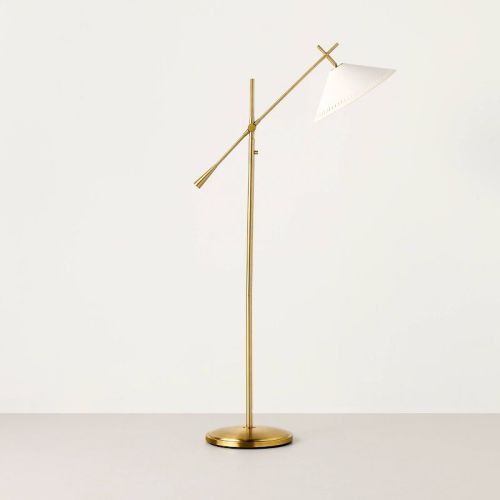 Sour Cream/Brass Hinge Floor Lamp - Hearth & Hand™ with Magnolia