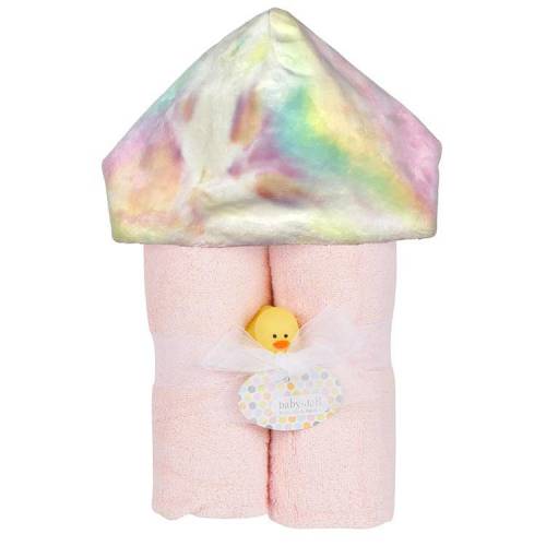 Pastel Rainbow Tie Dye Deluxe Hooded Towel