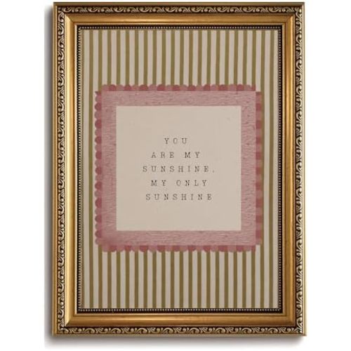You Are My Sunshine Wall Decor, Vintage Gold Framed Nursery Wall Art, 8x10