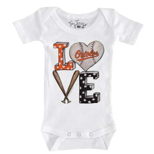 Infant Baltimore Orioles Tiny Turnip White Baseball Love Bodysuit
