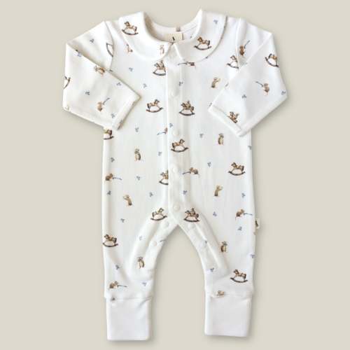 Cotton Babygrow - Mouse and Rockinghorse