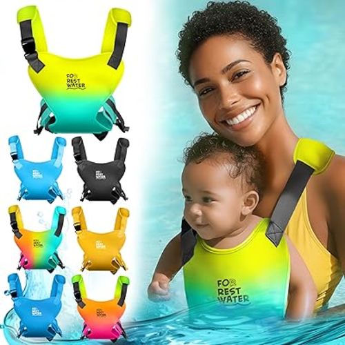 Baby Carrier - Premium Neoprene Ergonomic for Warm & Safe Water & Land Fun (4-24 Months) - Adjustable Infant & Toddler Harness – Summer & Winter Baby Carrier (BlueYellow)