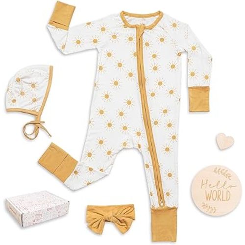Miaoberry Pajama Set for Baby Boys & Girls – Viscose from Bamboo Sleepwear Set - Sunshine