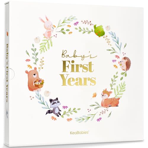 Keepsake Baby Memory Book, Girl, Boy - Beautiful First 5 Year Journal Book, 100 Pages Newborn Milestone Scrapbook, From Pregnancy to Age 5, First Time Mom Gifts for Baby Shower, Gender Neutral (Muse)