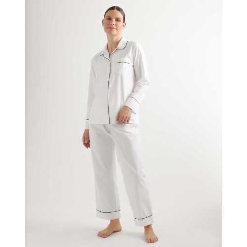 100% Cotton Pajama Set in White