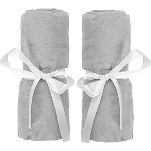 Newton Baby Fitted Sheets for Bassinet & Bedside Sleeper, Essential Bassinet (2-Pack) - Ultra-Breathable, Washable and Ultra-Soft, 100% Muslin, 19" x 35" - Grey