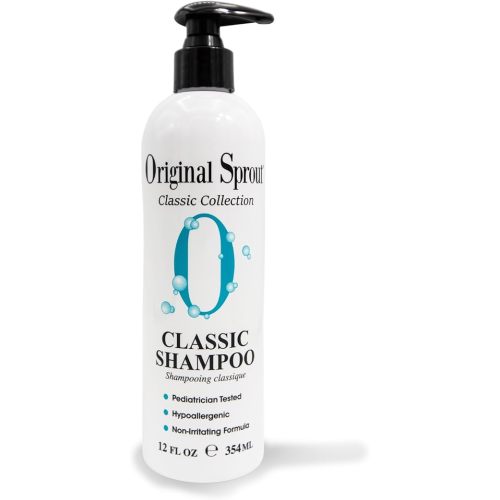Original Sprout Classic Shampoo for All Hair Types, Gentle Sulfate Free & Vegan Hair Cleanser for Kids and Adults, Tear Free Formula, 12 fl oz