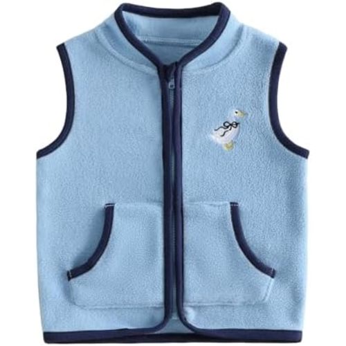 Toddler Boy Fleece Vest Stand Collar Outfit Zip Up Sleeveless Jacket Baby Outerwear Fall Winter