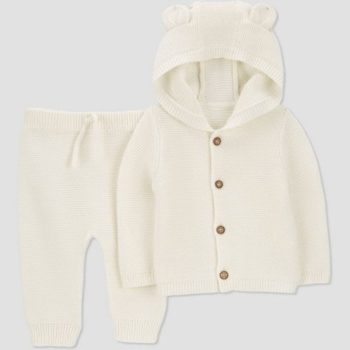 Carter's Just One You® Baby Girls' Bear Hooded Top & Bottom Set - Off-White, Size: 6M